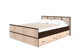 Кровать Сакура с настилом и ящиками 1,4 (Венге/Лоредо) в Шушенском - shushenskoe.katalogmebeli.com | фото