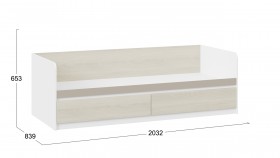 Кровать «Сканди» с 2 ящиками Дуб Гарден/Белый/Глиняный серый в Шушенском - shushenskoe.katalogmebeli.com | фото 3