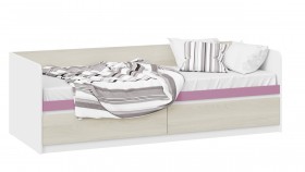 Кровать «Сканди» с 2 ящиками Дуб Гарден/Белый/Лиловый в Шушенском - shushenskoe.katalogmebeli.com | фото