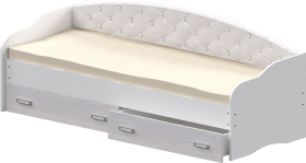 Кровать Софа-7 с мягкой спинкой (800х1900) Белый в Шушенском - shushenskoe.katalogmebeli.com | фото