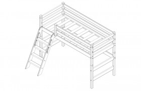 Кровать Соня вариант 6 полувысокая с наклонной лестницей Лаванда в Шушенском - shushenskoe.katalogmebeli.com | фото 3