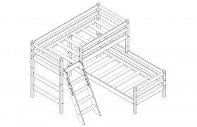 Кровать Соня вариант 8 угловая с наклонной лестницей Лаванда в Шушенском - shushenskoe.katalogmebeli.com | фото 2