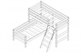 Кровать Соня вариант 8 угловая с наклонной лестницей Лаванда в Шушенском - shushenskoe.katalogmebeli.com | фото 3
