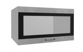 Лофт ВПГСФ 800 шкаф верхний горизонтальный со стеклом высокий с фотопечатью (Бетон светлый/корпус Серый) в Шушенском - shushenskoe.katalogmebeli.com | фото