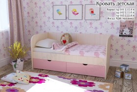 Мальвина Кровать детская 2 ящика 1.8 Розовыйй глянец в Шушенском - shushenskoe.katalogmebeli.com | фото