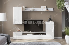 Мебель для гостиной МГС 4 (Белый/Белый глянец) в Шушенском - shushenskoe.katalogmebeli.com | фото
