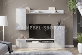 Мебель для гостиной МГС 4 (Белый/Цемент светлый) в Шушенском - shushenskoe.katalogmebeli.com | фото