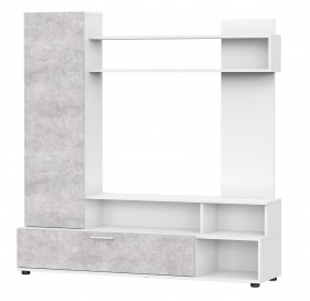 Мебель для гостиной "МГС 9" Белый / Цемент светлый в Шушенском - shushenskoe.katalogmebeli.com | фото