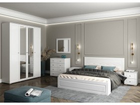 Модульная спальня Барселона (Белый/Белый глянец) в Шушенском - shushenskoe.katalogmebeli.com | фото
