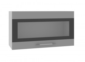Олива ВПГСФ 800 Шкаф верхний горизонтальный со стеклом с фотопечатью высокий (Снег глянец/корпус Серый) в Шушенском - shushenskoe.katalogmebeli.com | фото