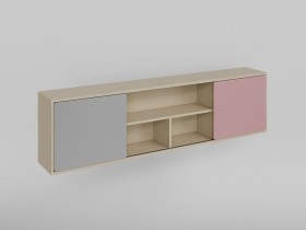 Полка между шкафами 1660 Грэйси (Розовый/Серый/корпус Клен) в Шушенском - shushenskoe.katalogmebeli.com | фото