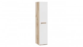 Шкаф для белья с 1-ой дверью «Фьюжн» Дуб Делано/Белый глянец в Шушенском - shushenskoe.katalogmebeli.com | фото