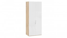 Шкаф для одежды с 2 глухими дверями «Эмбер» Яблоня Беллуно/Белый глянец в Шушенском - shushenskoe.katalogmebeli.com | фото