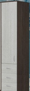 Шкаф-пенал №2 (закрытый) Бодего темный/Винтерберг в Шушенском - shushenskoe.katalogmebeli.com | фото
