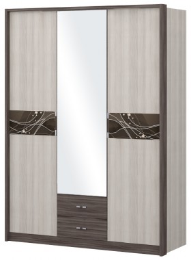 Шкаф трехстворчаты с зеркалом Шк68.1 Николь в Шушенском - shushenskoe.katalogmebeli.com | фото
