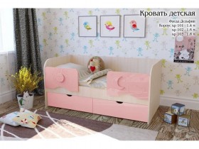 Соня Кровать детская 2 ящика 1.6 Розовый глянец в Шушенском - shushenskoe.katalogmebeli.com | фото