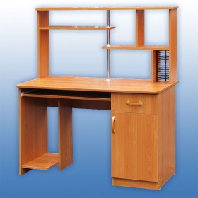 Компьютерный стол 1 с надстройкой (Венге/Дуб выбеленный) в Шушенском - shushenskoe.katalogmebeli.com | фото 3