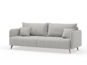 Валериан диван трёхместный прямой Светло-серый, ткань RICO FLEX 108 в Шушенском - shushenskoe.katalogmebeli.com | фото